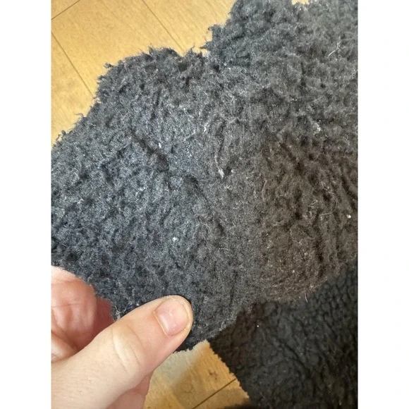 I AM GIA Sherpa Jacket Womens Small Black Teddy Fleece Zip Front Pockets Cozy